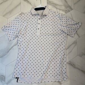 Greyson White Polo with Black skulls